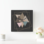 Abstracte geometrische futuristische kunst vierkante klok (Huis)