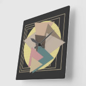 Abstracte geometrische futuristische kunst vierkante klok (Hoek)