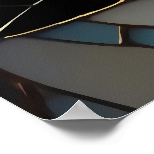 Abstracte geometrische gekleurde glaspatronen poster (Hoek)