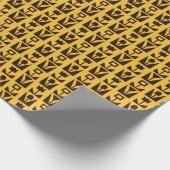 Abstracte geometrische gele bloem cadeaupapier (Hoek)