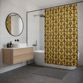 Abstracte geometrische gele bloem douchegordijn