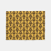 Abstracte geometrische gele bloemendeken fleece deken (Voorkant (Horizontaal))