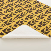 Abstracte geometrische gele bloemendeken sherpa deken (3/4)