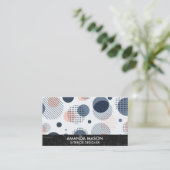 Abstracte geometrische gemiddelde | Zwarte leistee Visitekaartje (Staand voorkant)