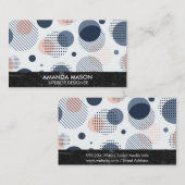 Abstracte geometrische gemiddelde | Zwarte leistee Visitekaartje (Voorkant / Achterkant)