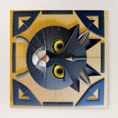 Abstracte Geometrische Gestileerde Kat Legpuzzel (Horizontaal)
