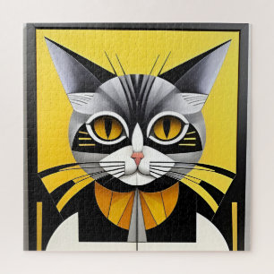 Abstracte Geometrische Gestileerde Kat Legpuzzel