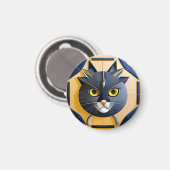Abstracte geometrische gestileerde kat magneet (Voorkant / Achterkant)
