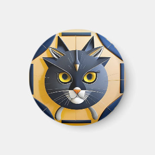 Abstracte geometrische gestileerde kat magneet