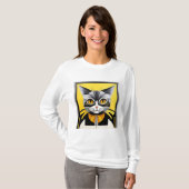 Abstracte Geometrische Gestileerde Kat T-shirt (Voorkant volledig)