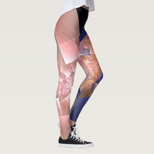 Abstracte geometrische getextureerde decoratie leggings (Rechts)