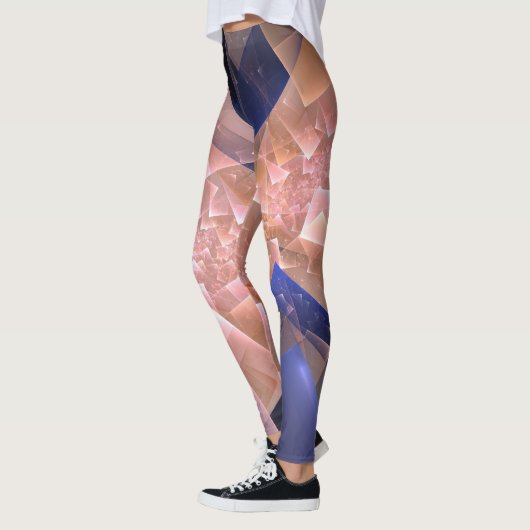 Abstracte geometrische getextureerde decoratie leggings (Links)