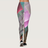 Abstracte geometrische getextureerde decoratie leggings (Achterkant)