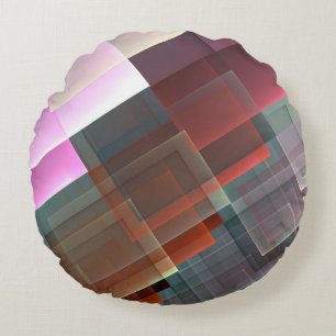 Abstracte geometrische getextureerde decoratie rond kussen