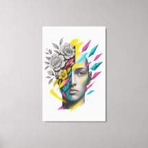 Abstracte Geometrische Gezicht Moderne Wandkunst