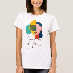 Abstracte geometrische gezichtsillustratie t-shirt