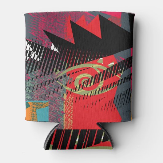 Abstracte Geometrische Gezichtskunst Blikjeskoeler (Voorkant)