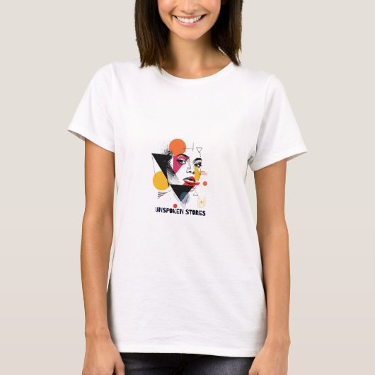 Abstracte Geometrische Gezichtskunst Vrouwen Graph T-shirt (Voorkant)