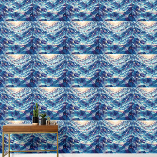 Abstracte geometrische golven: dynamisch 3D Behang