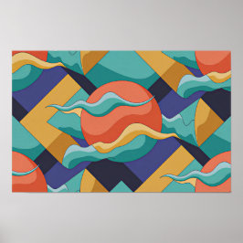 Abstracte Geometrische Golven Poster