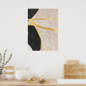 Abstracte geometrische gouden lijnen kunst aan de  poster (Keuken)