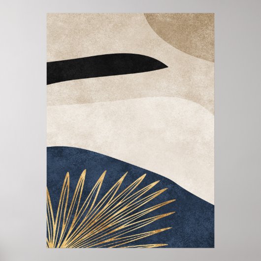 Abstracte geometrische gouden lijnen kunst aan de  poster (Voorkant)