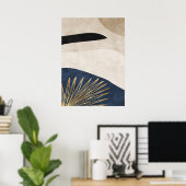 Abstracte geometrische gouden lijnen kunst aan de  poster (Thuiskantoor)