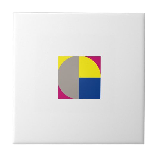 Abstracte geometrische grijze fuchsia tegeltje (Voorkant)