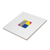 Abstracte geometrische grijze fuchsia tegeltje (Zijkant)