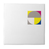 Abstracte geometrische grijze fuchsia tegeltje (Voorkant)