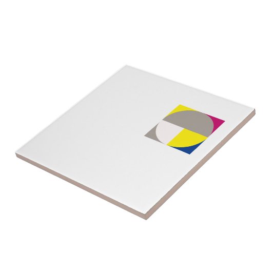 Abstracte geometrische grijze fuchsia tegeltje (Zijkant)