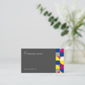 Abstracte geometrische grijze fuchsie QR Visitekaa Visitekaartje (Staand voorkant)