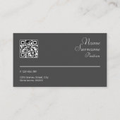 Abstracte geometrische grijze fuchsie QR Visitekaa Visitekaartje (Achterkant)