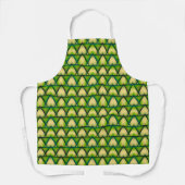 Abstracte geometrische groene textuurpron schort (Voorkant)