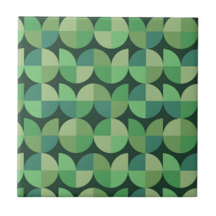 Abstracte geometrische groene vormen uit het midde tegeltje
