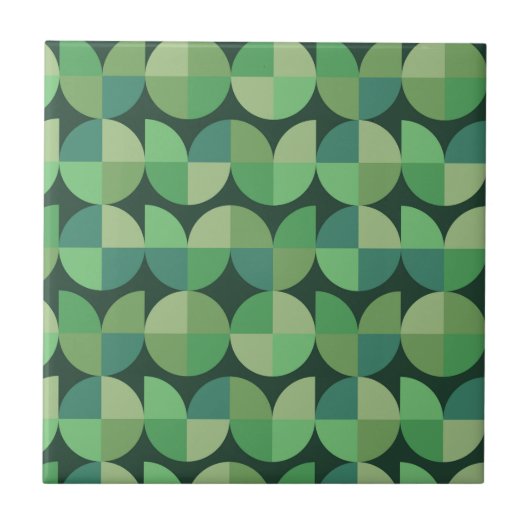 Abstracte geometrische groene vormen uit het midde tegeltje (Voorkant)