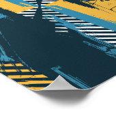 Abstracte geometrische Grunge-illustraties Poster (Hoek)