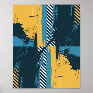 Abstracte geometrische Grunge-illustraties Poster