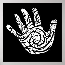 abstracte geometrische handpalm poster