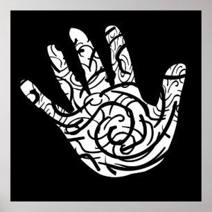 abstracte geometrische handpalm poster