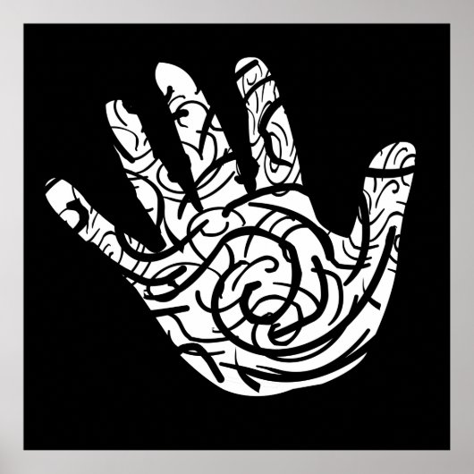 abstracte geometrische handpalm poster (Voorkant)