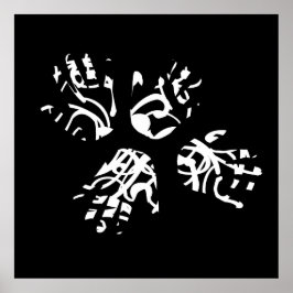 abstracte geometrische handpalmen poster