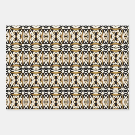 Abstracte geometrische harmonie: bruin, beige, zwa inpakpapier vel (Voorkant 2)