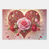 Abstracte geometrische harten en gedurfde kleurblo inpakpapier vel (Voorkant 2)