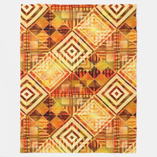 Abstracte Geometrische Herfst Patroonventilator Fleece Deken (Voorkant)