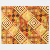 Abstracte Geometrische Herfst Patroonventilator Fleece Deken (Voorkant (Horizontaal))
