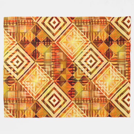 Abstracte Geometrische Herfst Patroonventilator Fleece Deken (Voorkant (Horizontaal))