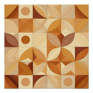 Abstracte geometrische herfstgeïnspireerde patroon perfect poster