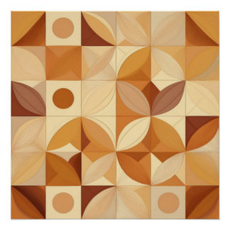 Abstracte geometrische herfstgeïnspireerde patroon perfect poster