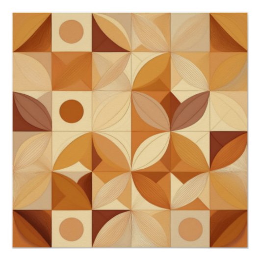 Abstracte geometrische herfstgeïnspireerde patroon perfect poster (Voorkant)